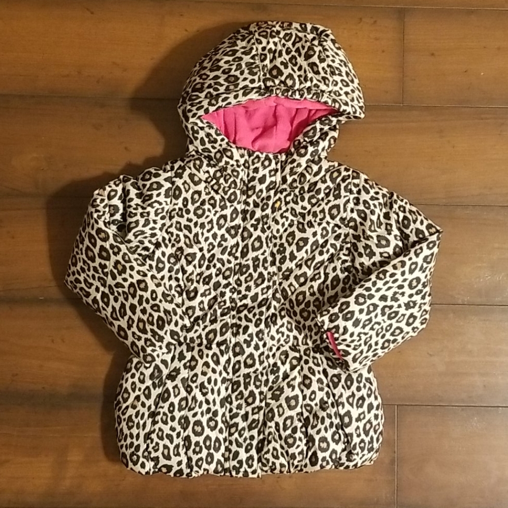 3T Leopard Hooded Puffer Jacket - Picture 1 of 10